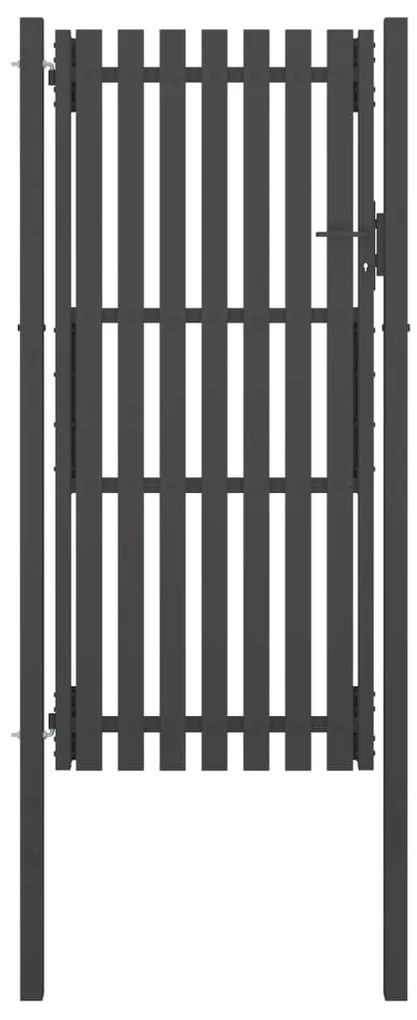 Portão de cerca para jardim 1x2,5 m aço antracite