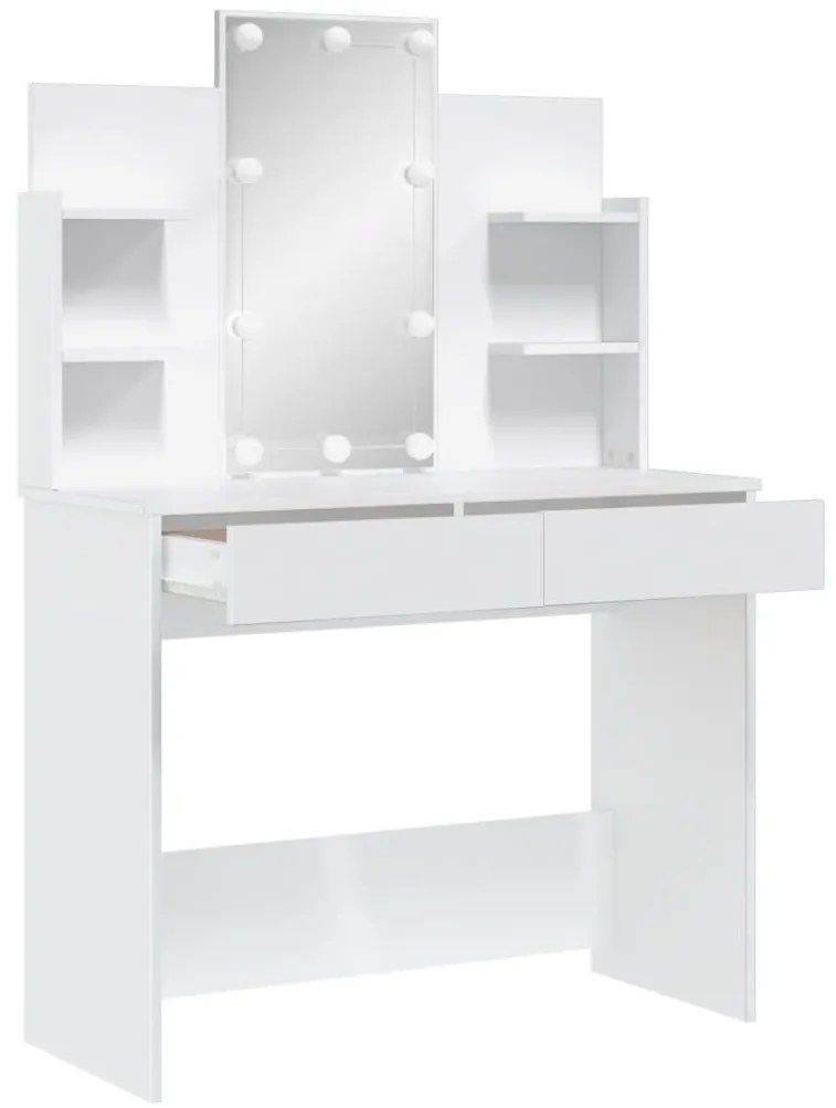 Toucador com luzes LED 96x40x142 cm branco