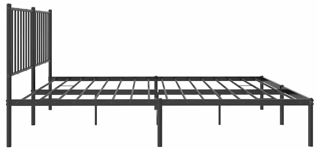Estrutura de cama com cabeceira 135x190 cm metal preto