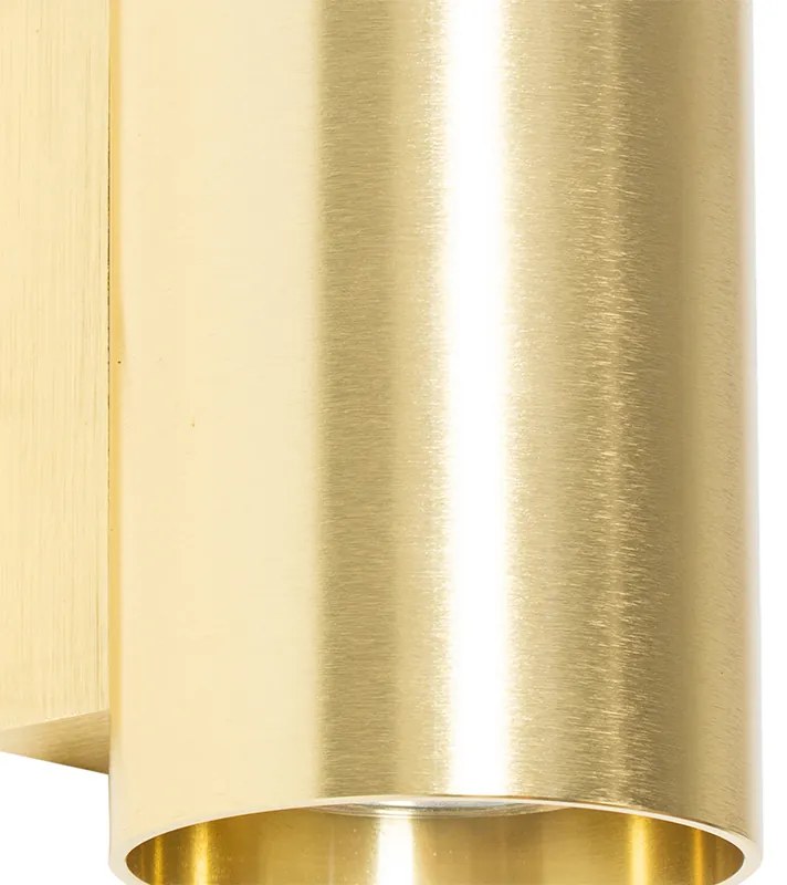 Candeeiro de parede moderno dourado redondo 2 luzes - Sandy