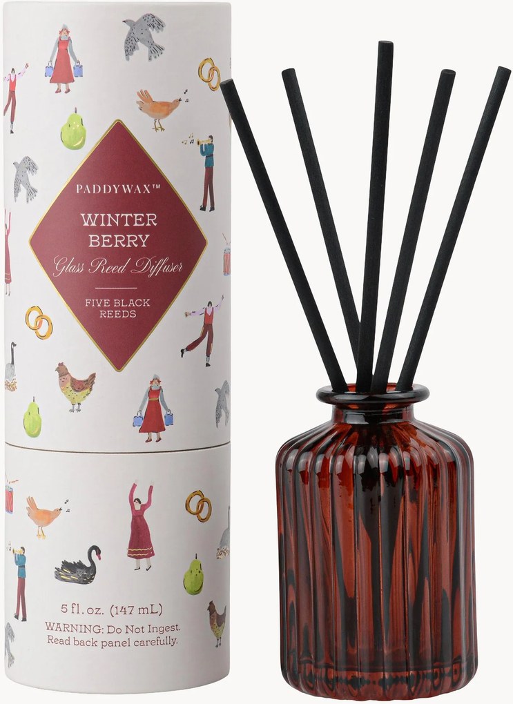 Difusor de fragrâncias de Natal em vidro Red (Winter Berry), 147 ml
