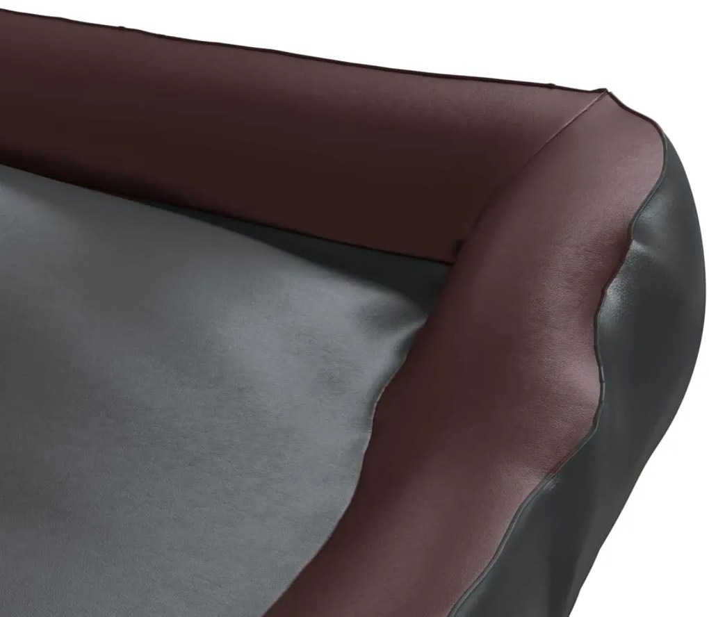Cama para cães 105x80x25 cm couro artificial preto e castanho