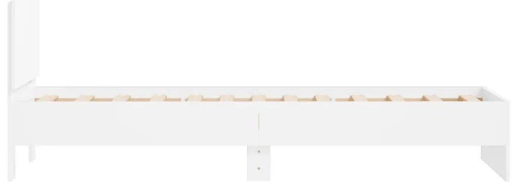 Estrutura de cama c/ cabeceira 90x190 cm deriv. madeira branco