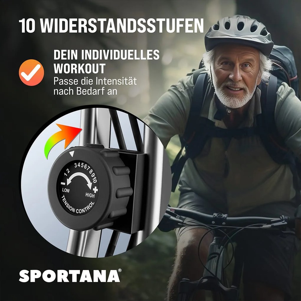 Bicicleta estática Eagle 3 dobrável com sensores de pulsação Antracite / Preto