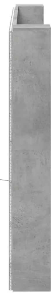 Armário cabeceira c/ luzes LED 200x16,5x103,5 cm cinza cimento