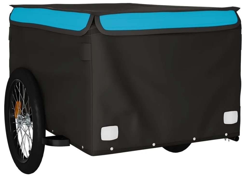 Reboque para bicicleta 45 kg ferro preto e azul
