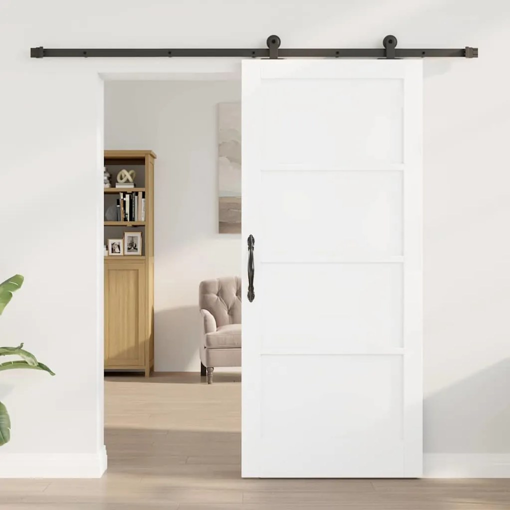 Porta Deslizante vidaXL com Kit de Ferragens 'ORKDAL'Branca de Madeira