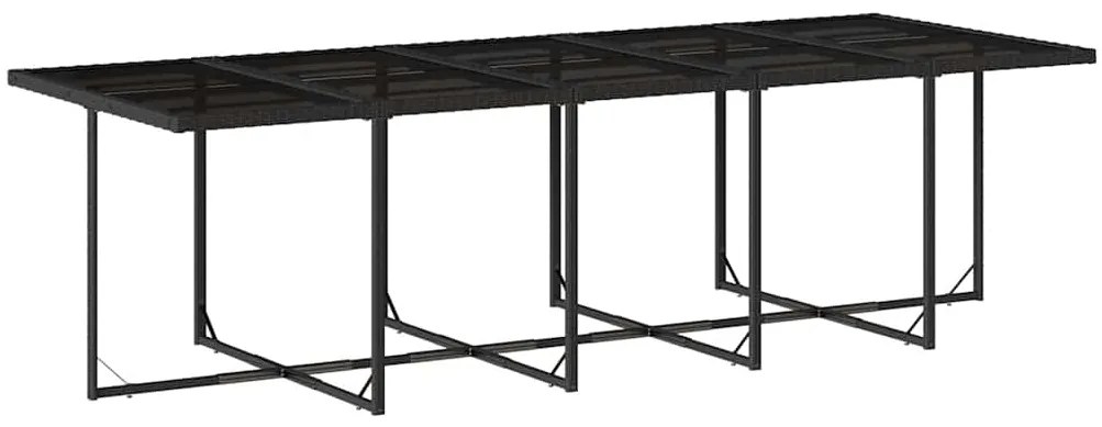 15 pcs conjunto de jantar p/jardim com almofadões vime PE preto