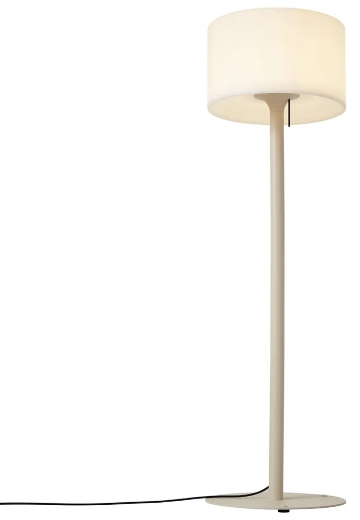 Candeeiro de Chão Exterior Escandinavo Bege com Abajur Branco IP44 - Mississippi Moderno