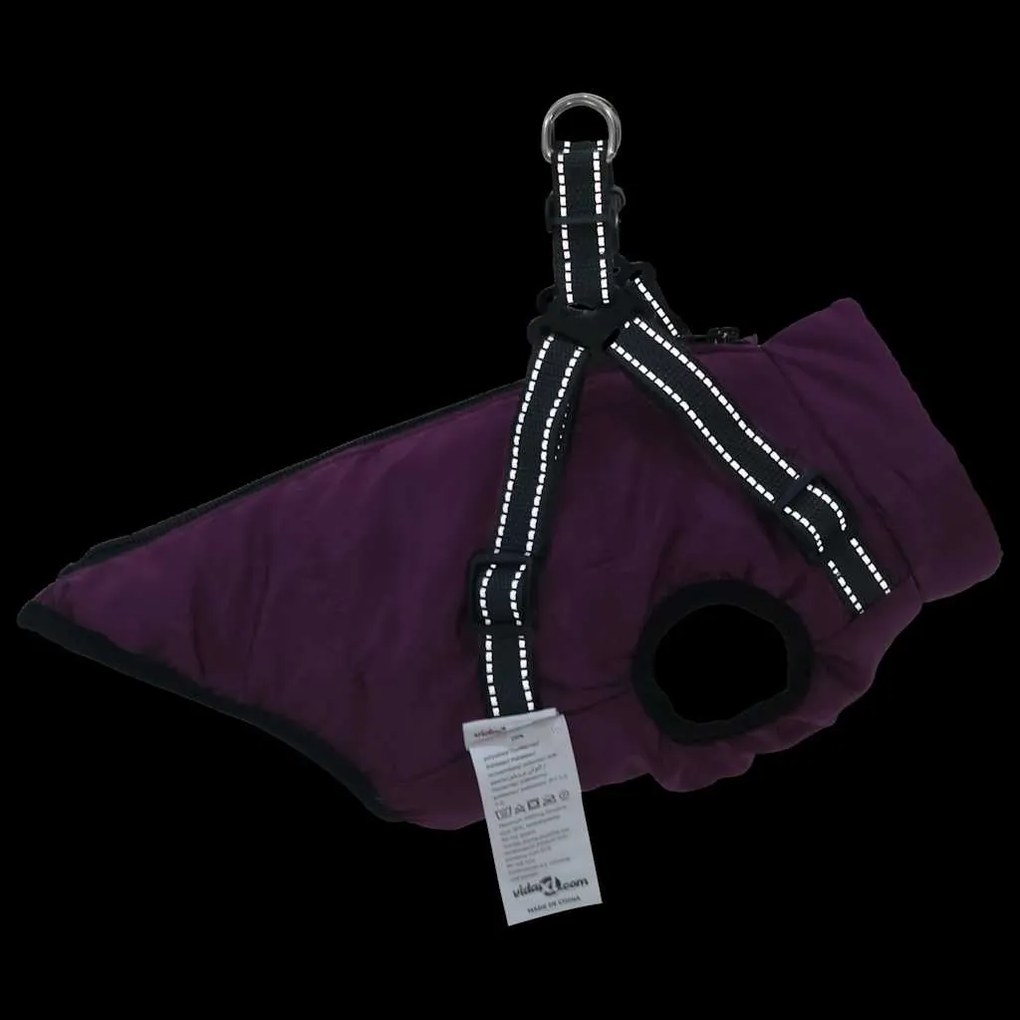 casaco para cães com arnês impermeável reflexivo roxo L40
