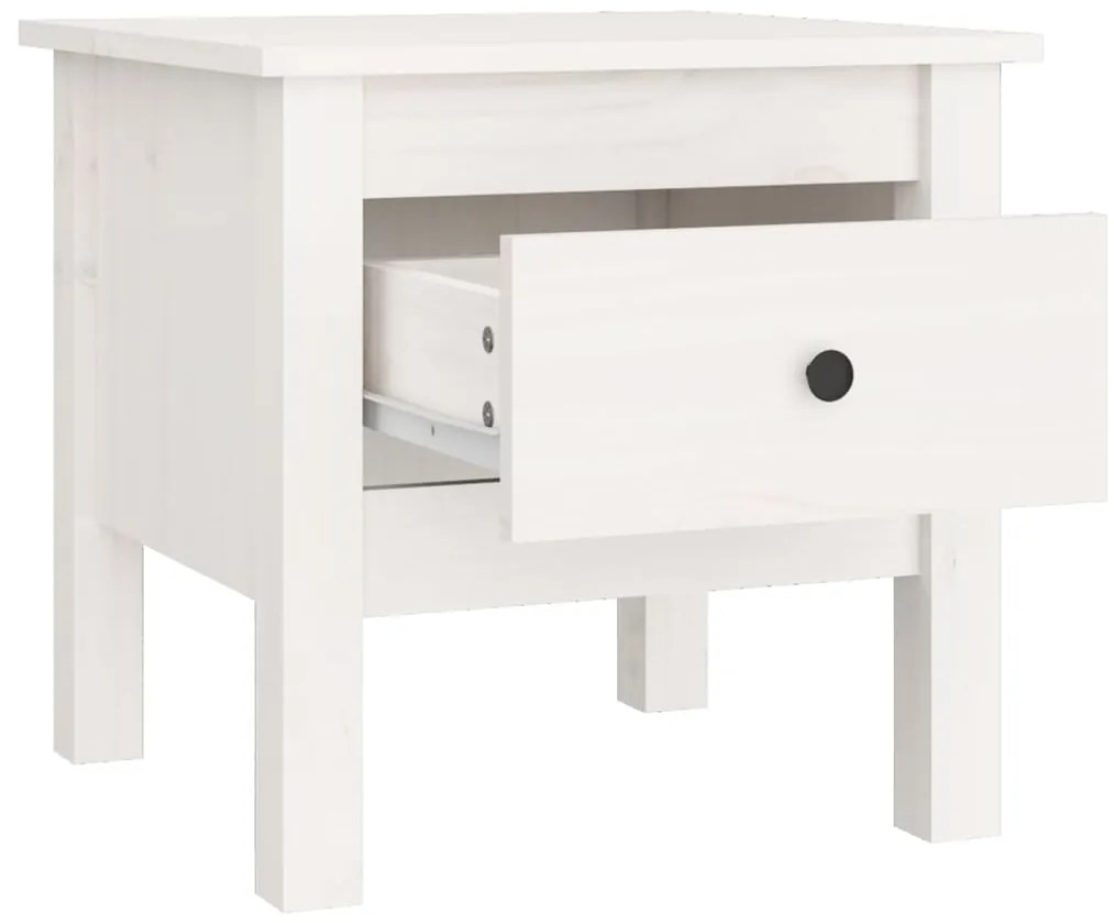 Mesa de apoio 40x40x39 cm pinho maciço Branco