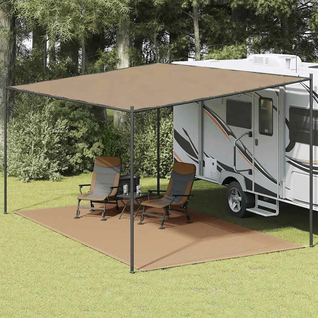 Tapete de campismo para tenda 300x500 cm cinzento-acastanhado