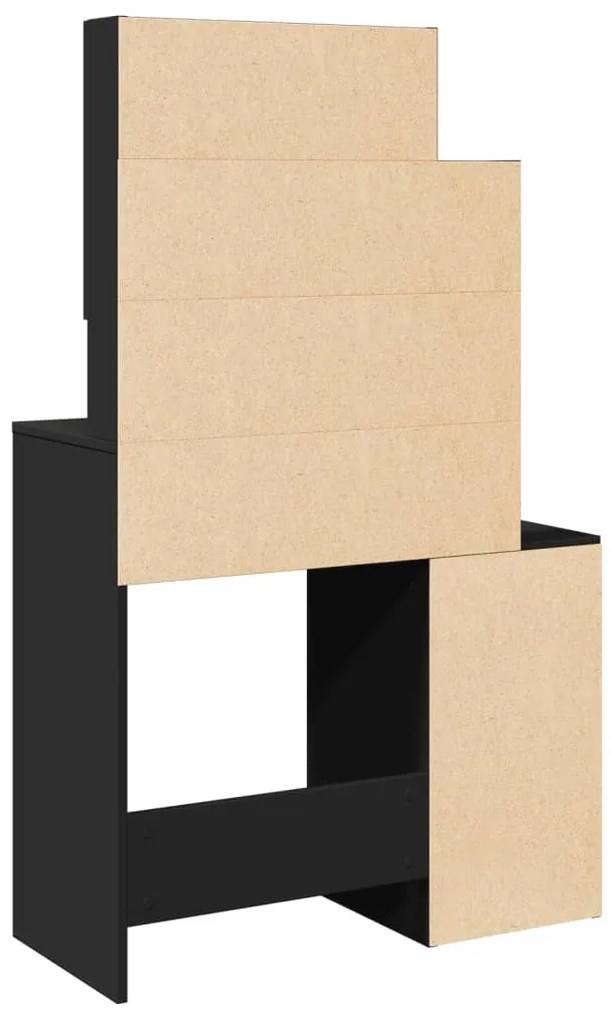 Toucador com armário 80x35x132 cm cor preto