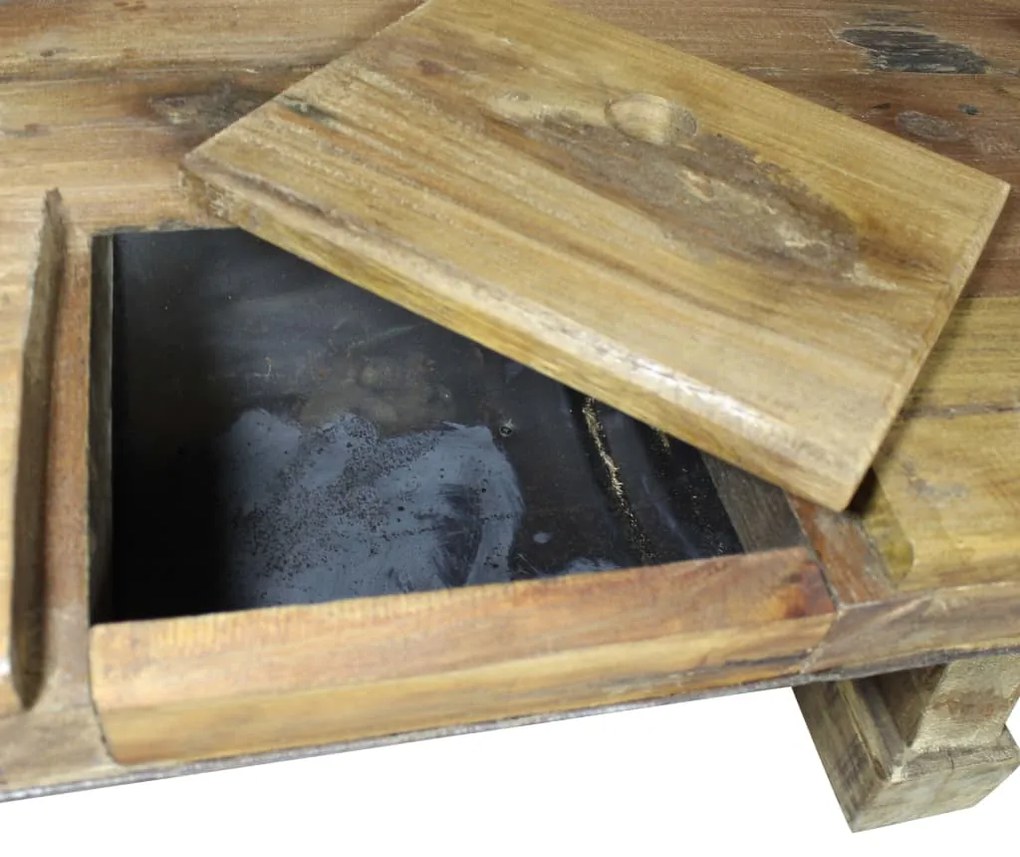 Mesa de centro madeira reciclada maciça 90x50x35 cm