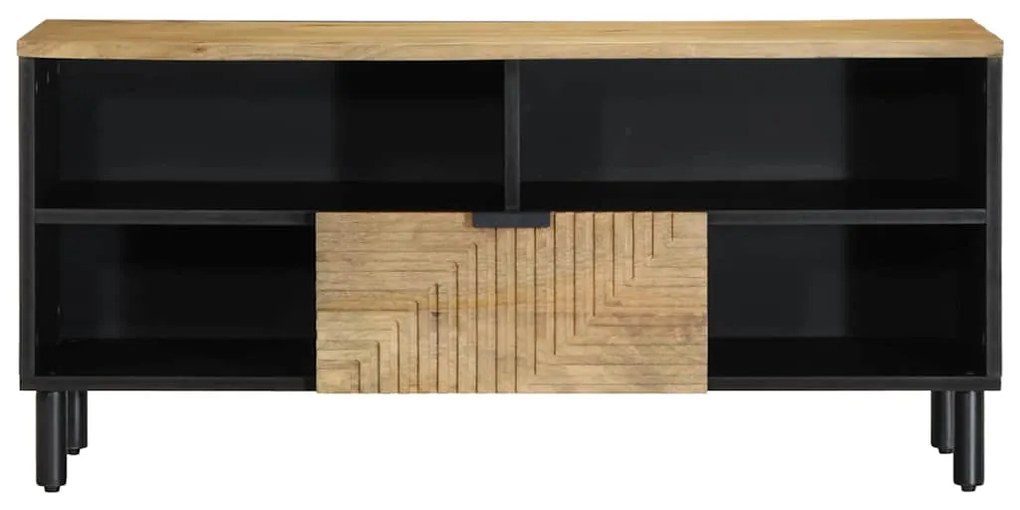 Móvel de TV 100x33x46 cm madeira de mangueira maciça castanho
