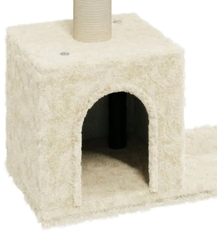 Arranhador para Gatos Leyla com 2 Casinhas em Sisal e Pelúcia - 60cm