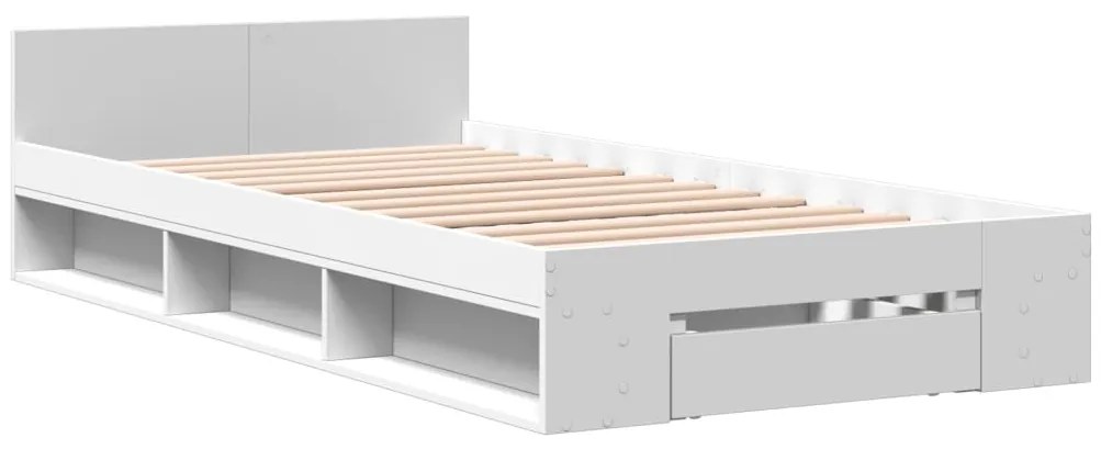 Estrutura cama c/ gaveta 75x190 cm derivados de madeira branco