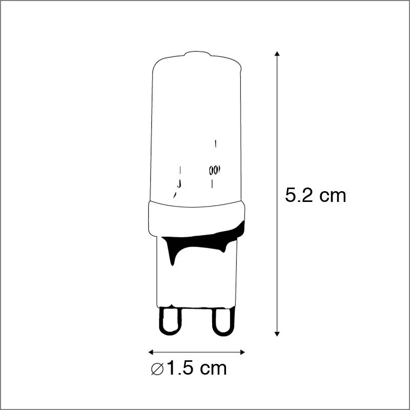 Conjunto de 2 lâmpadas LED G9 reguláveis 3W 280lm 2700K