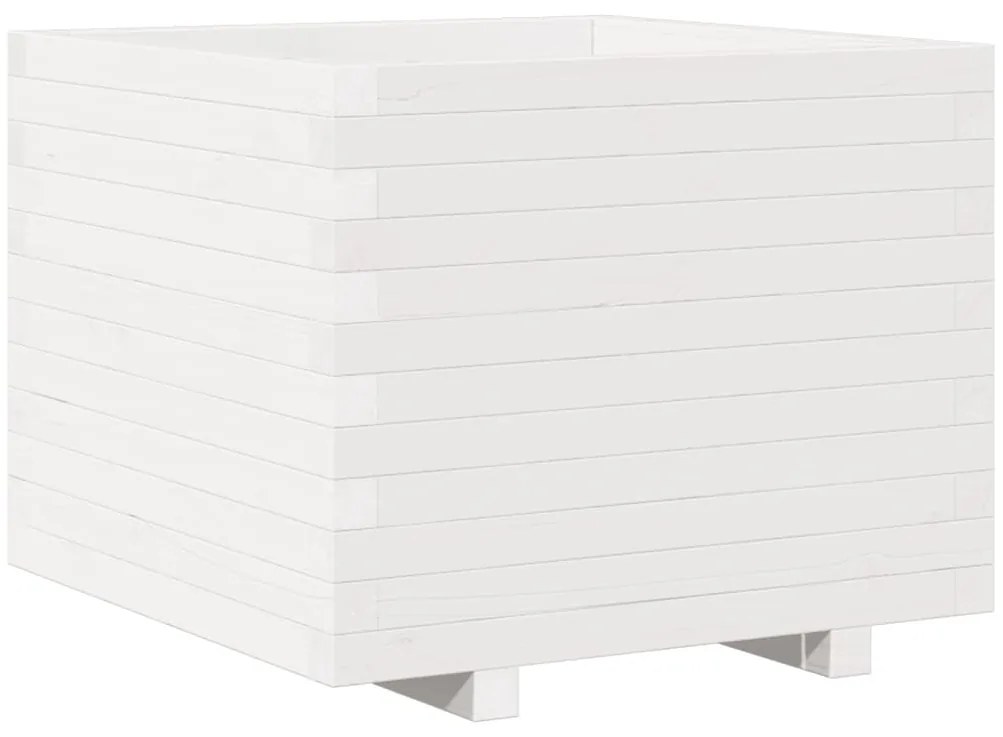 Vaso/floreira de jardim 60x60x49,5 cm pinho maciço branco