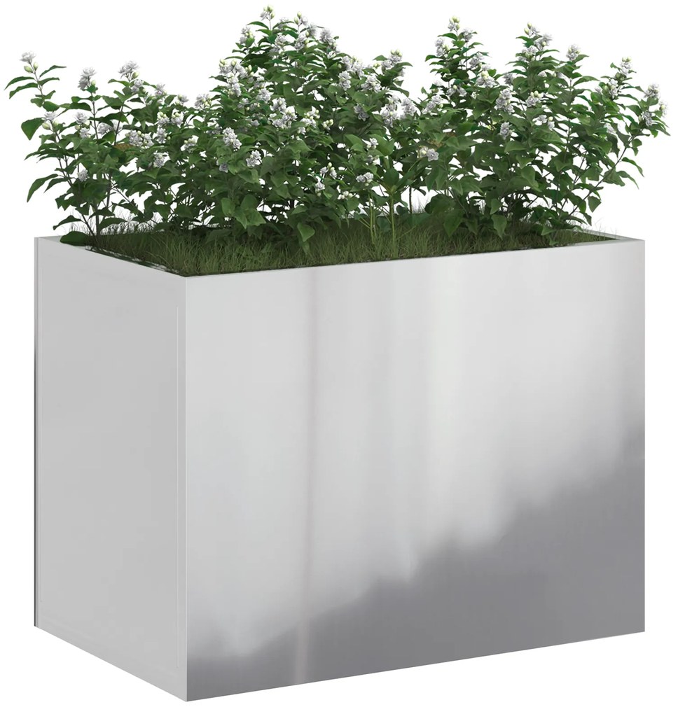 Vaso de Jardim Prateado 50 x 32 x 40 cm Aço galvanizado