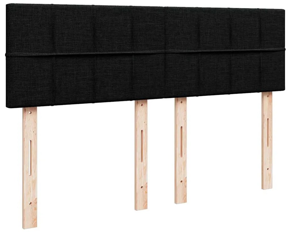 Cama com molas/colchão 160x200 cm tecido preto