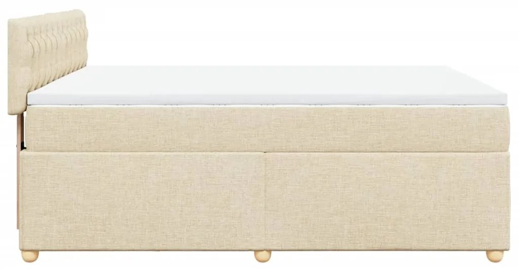 Cama com molas/colchão 140x200 cm tecido cor creme