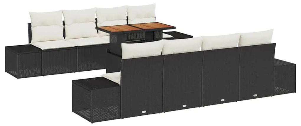 Conjunto de Sofás de Jardim 7 Peças com Almofadas em Rattan Sintético