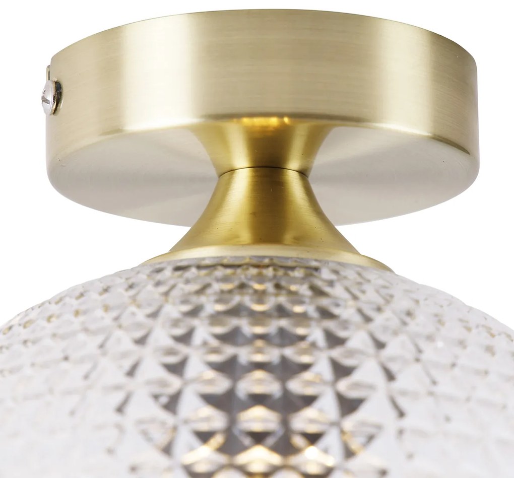 LED Candeeiro de Teto Inteligente Art Déco Latão c/ Wifi A60 - Sphere Art Deco