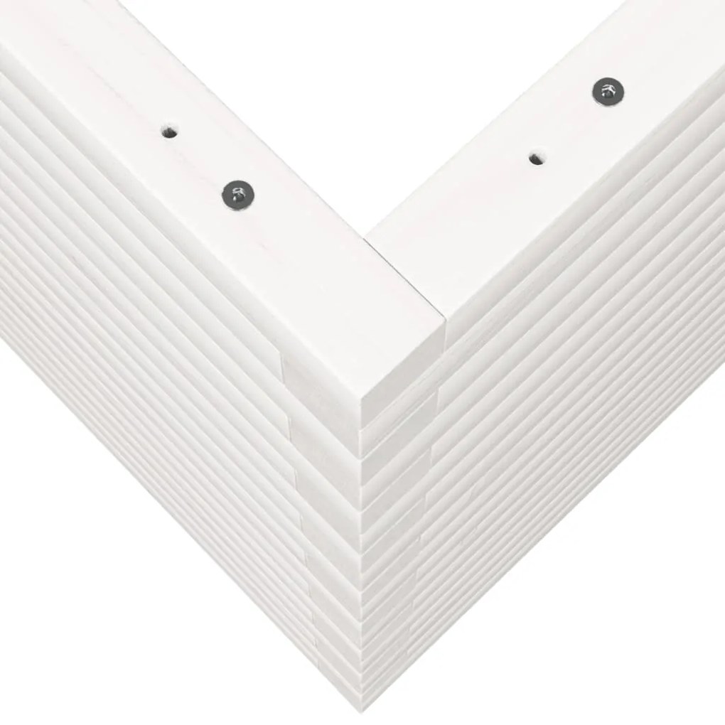 Vaso/floreira de jardim 50x50x68,5 cm pinho maciço branco