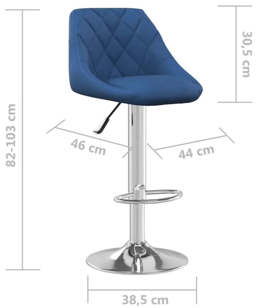 Bancos de bar 2 pcs veludo azul