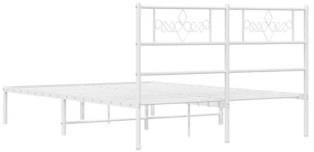 Estrutura de cama com cabeceira 150x200 cm metal branco