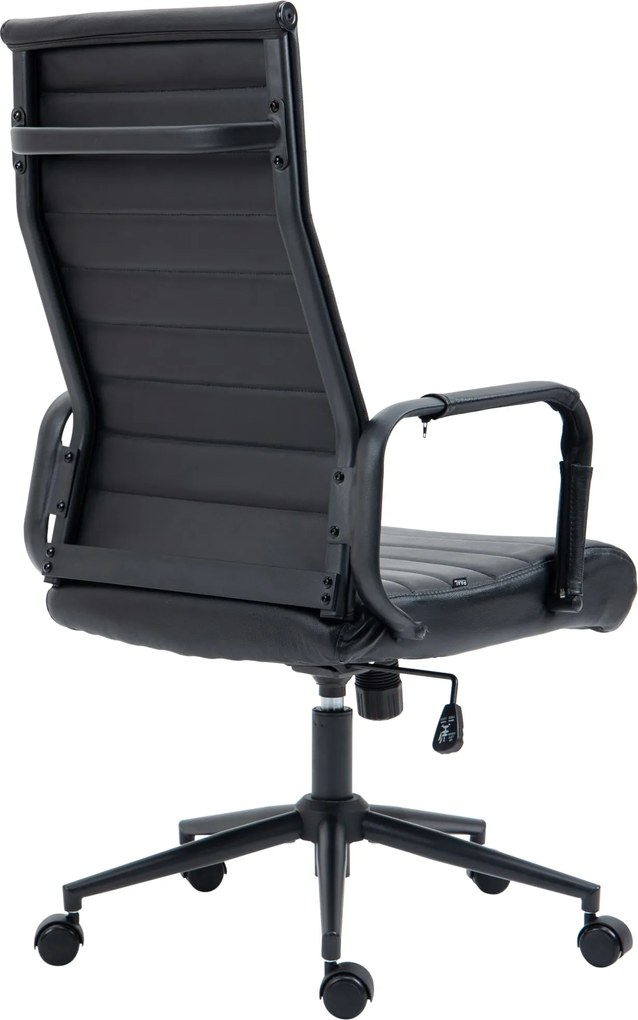 Cadeira de Escritório Columbus Couro Genuíno Preto