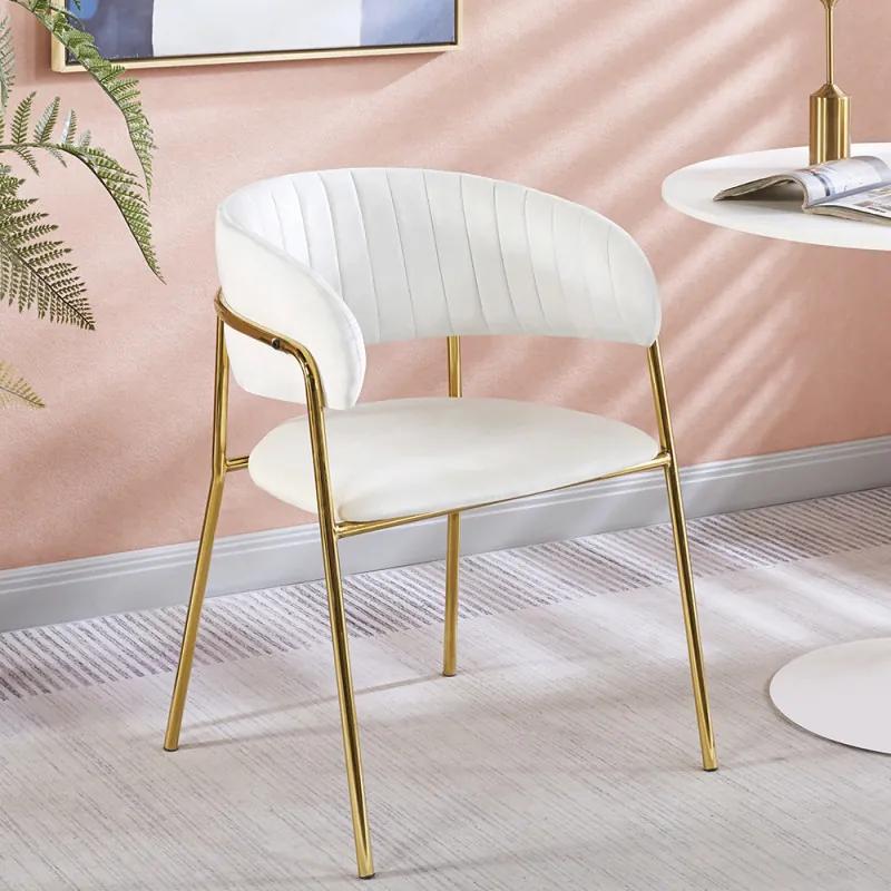 Cadeira Moniel Golden Veludo - Branco