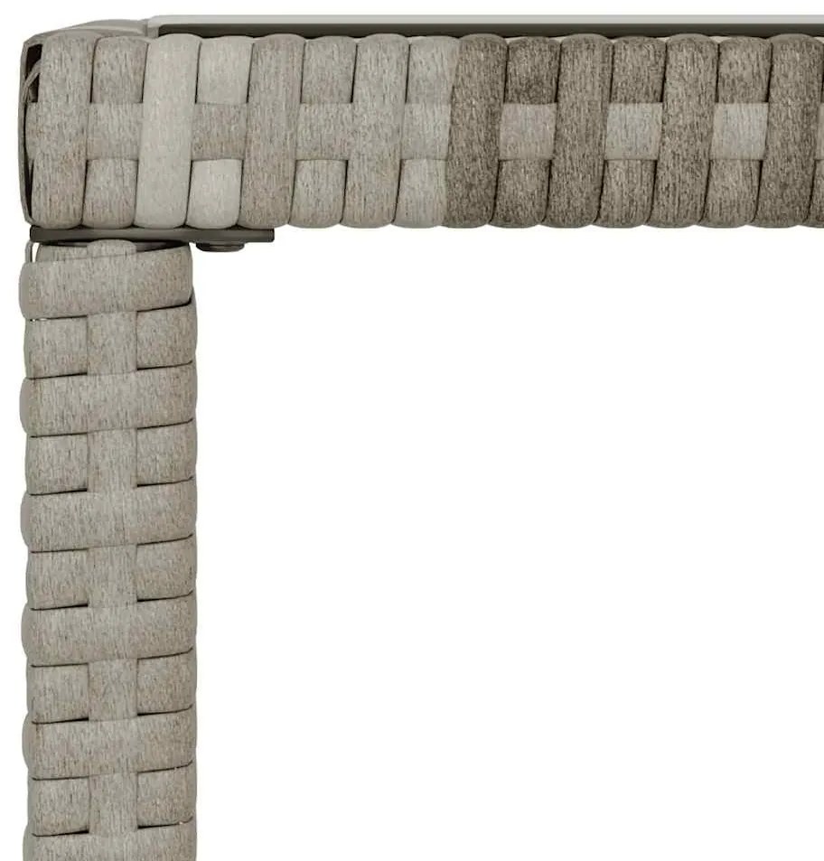 4 pcs conjunto lounge de jardim c/ almofadões vime PE cinzento