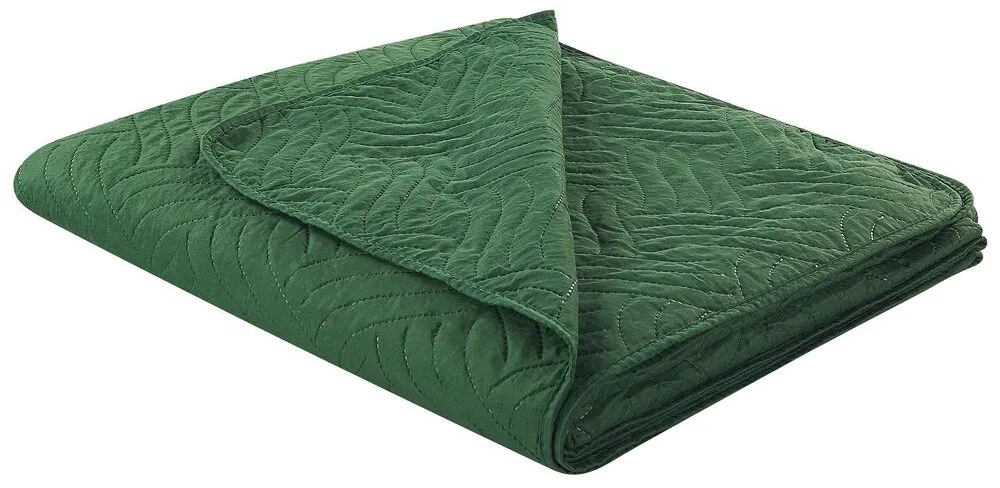 Colcha com relevo verde 160 x 220 cm BABAK Beliani