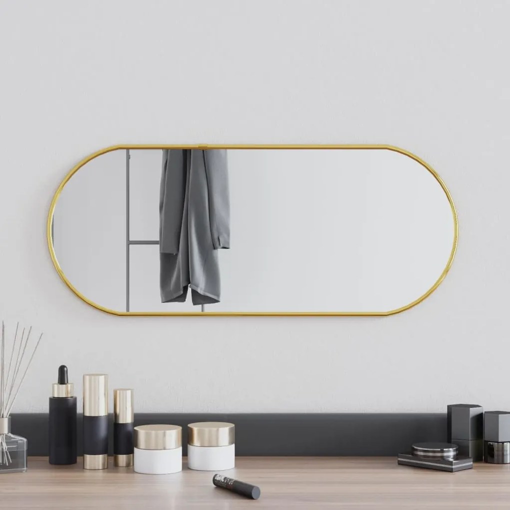 vidaXL Espelho de parede 60x25 cm oval dourado