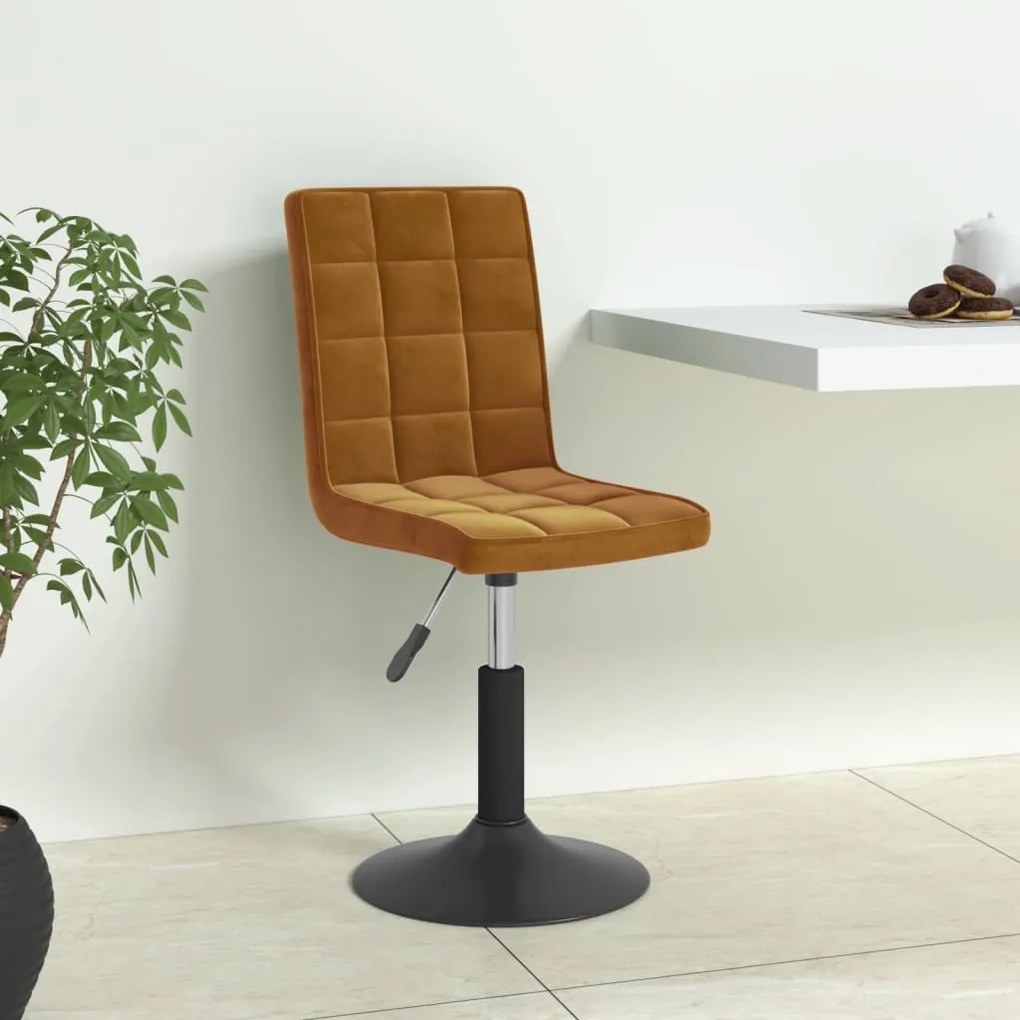 vidaXL Cadeiras de jantar giratórias 4 pcs veludo castanho