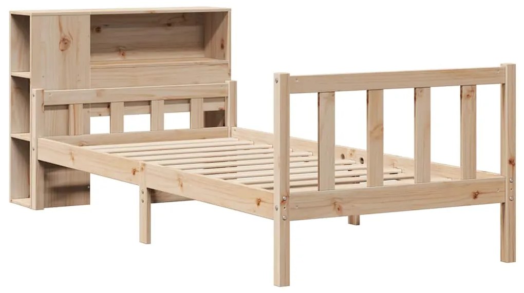 Cama com estante sem colchão 90x190 cm pinho maciço