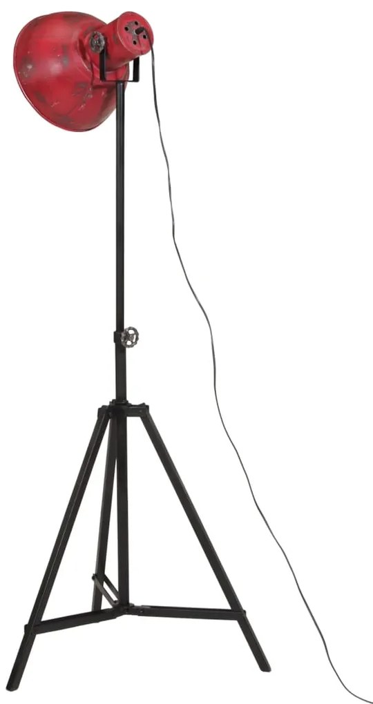Candeeiro de pé 25 W 61x61x90/150 cm E27 vermelho desgastado