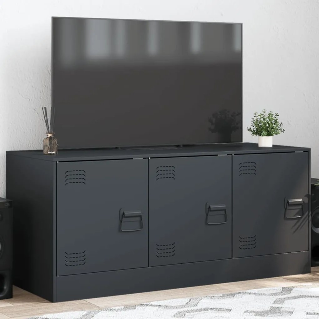 Móvel de TV 99x39x44 cm aço antracite