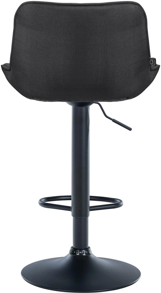 Banco alto em tecido com estrutura preta 85-106 x 49 x 51 cm cinzento escuro
