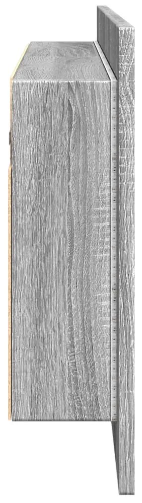 Armário espelhado casa de banho LED 100x12x45cm cinza sonoma