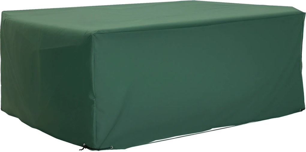 Capa/Lona de proteção impermeável para mobiliário de jardim em tecido Oxford 600D, retangular, 210 L x 140 L x 80 A cm, verde