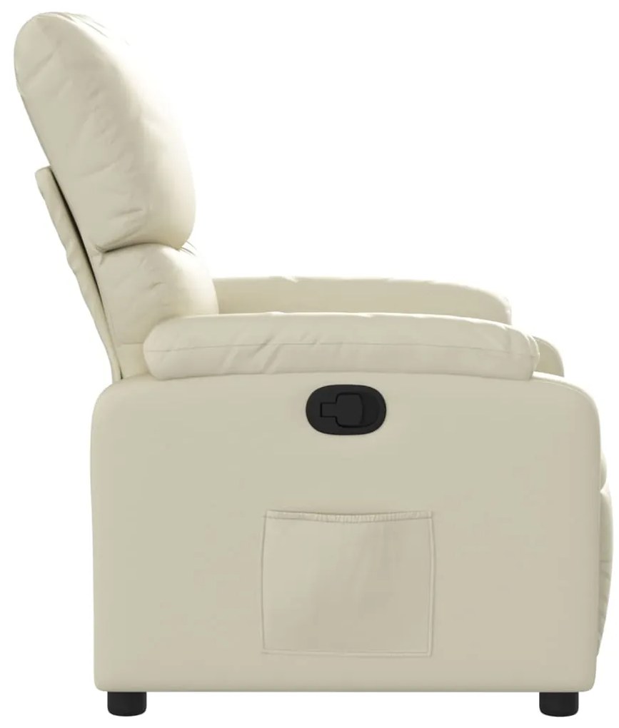 Poltrona reclinável couro artificial cor creme