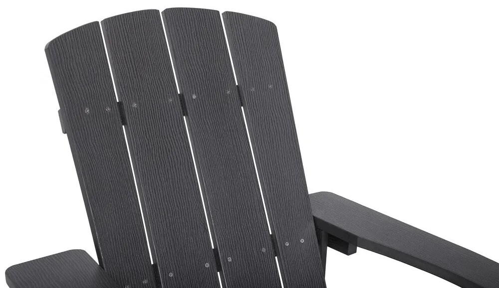 Cadeira de jardim cinzento escuro com repousa-pés ADIRONDACK Beliani