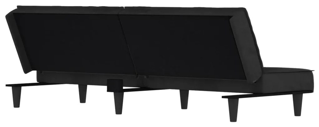 Sofá-cama veludo cinzento-escuro