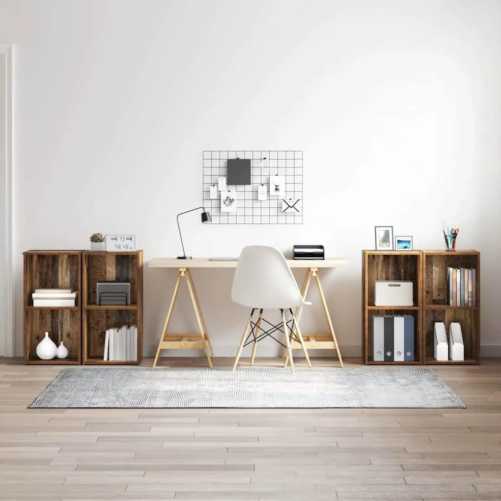 vidaXL Conjunto de móvel de TV 4 pcs Madeira Antiga 37 x 37 x 72 cm