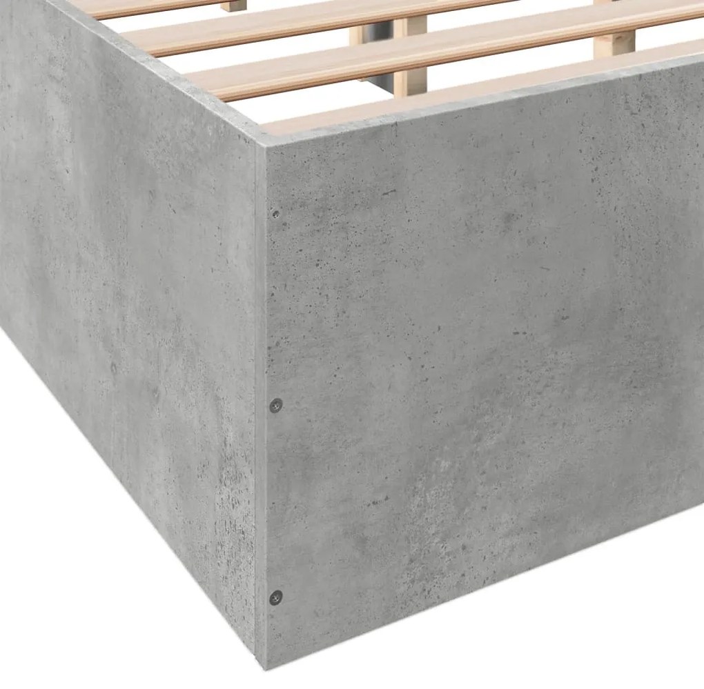 Estrutura de cama 150x200 cm derivados de madeira cinza cimento