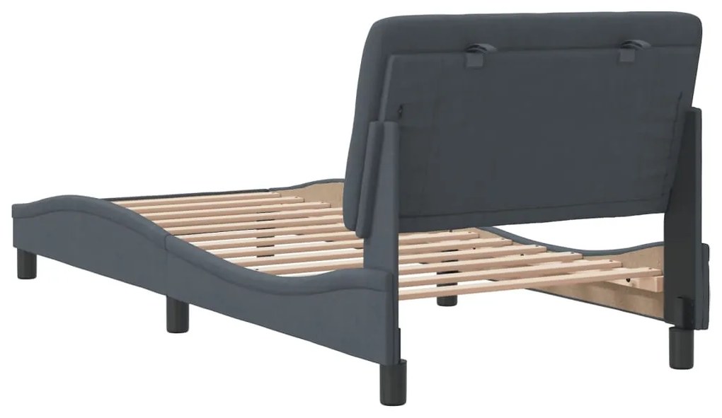 Estrutura de cama sem colchão 90x190 cm veludo cinzento-escuro