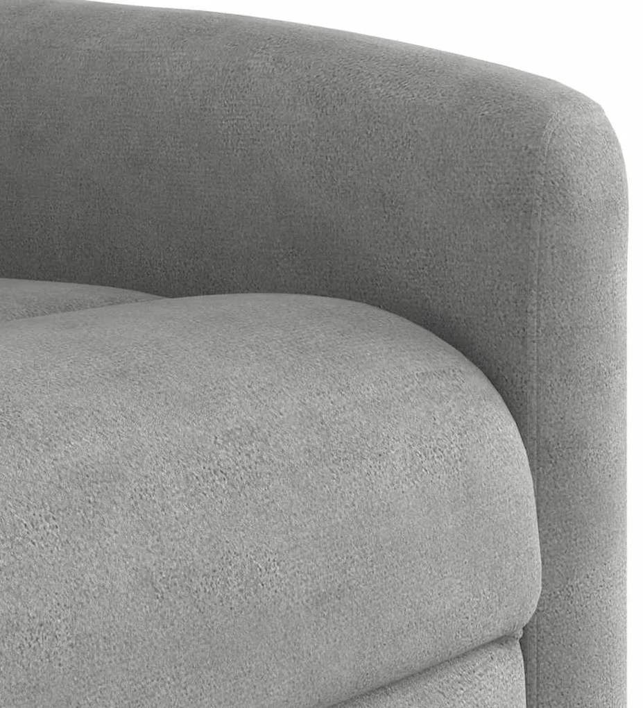 Poltrona de massagens reclinável tecido microfibra cinza-claro